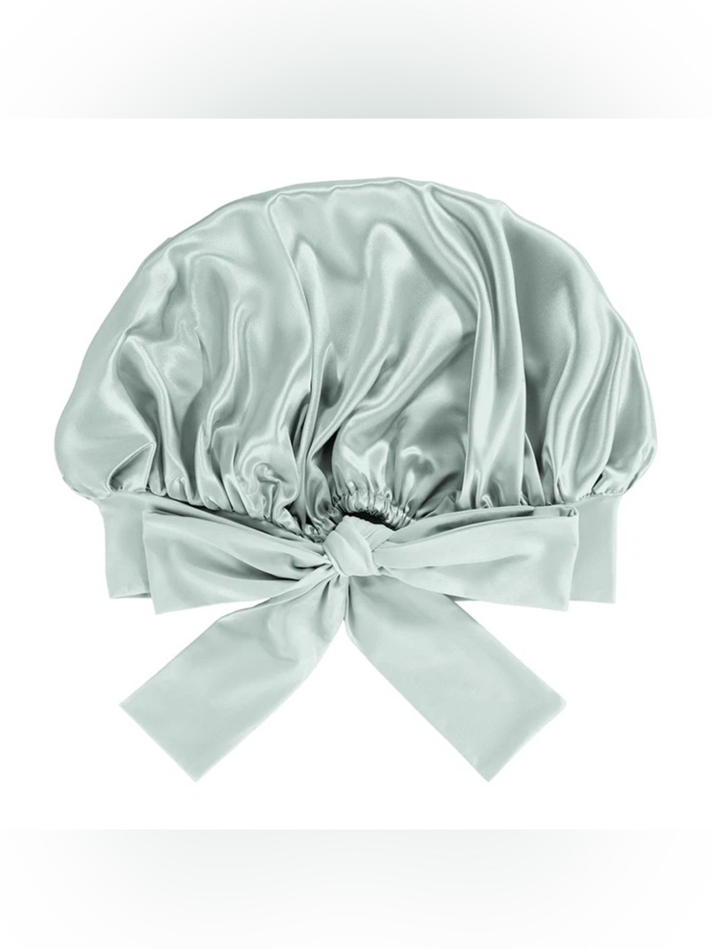 Blissy Silk Bow Bonnet 100% Mulberry Silk Anti-Frizz Hair Protection Cap Matcha - Picture 6 of 8